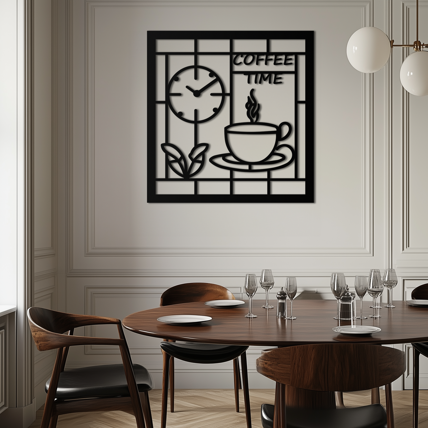 Coffee Time Metal Wall Art – Coffee Cup and Clock Design for Kitchen and Cafe Decor- KAF360 - Tampa Home & Garden Store