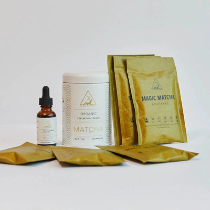 30-Day Coffee Detox cleanse by OWL Venice with white ceremonial matcha tin and magic matcha pouches on Tampa Home & Garden Store