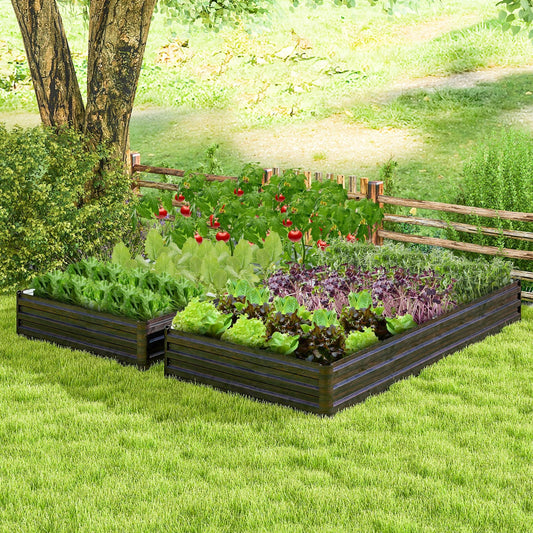 Large Outdoor Metal Planter Box for Vegetable Fruit Herb Flower-Coffee - Tampa Home & Garden Store