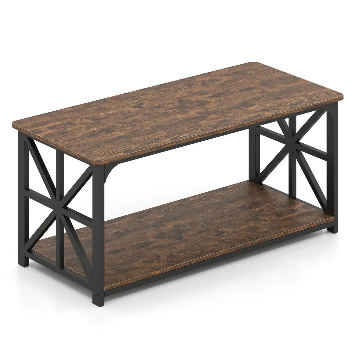 Coffee Table 2-Tier Center Table with Shelf
