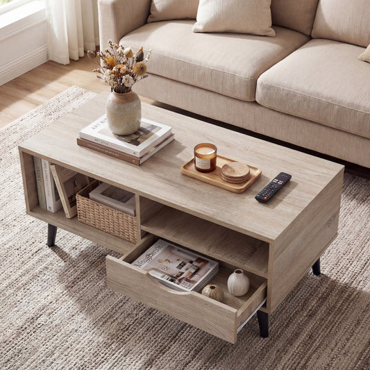 Coffee Table with Storage Rustic Rectangle Center Table - Tampa Home & Garden Store