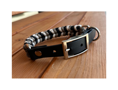 Coiled Charm Hand Braided Dog Collar in Black, Tan, & Cream - Tampa Home & Garden Store