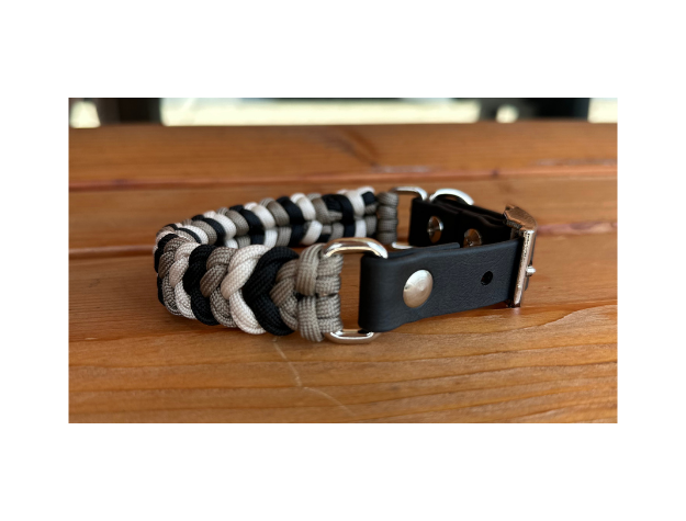 Coiled Charm Hand Braided Dog Collar in Black, Tan, & Cream - Tampa Home & Garden Store
