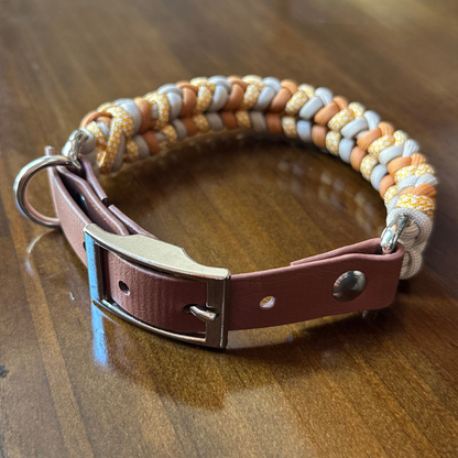 Coiled Charm Hand Braided Dog Collar in Mustard, Goldenrod, & Light Tan - Tampa Home & Garden Store