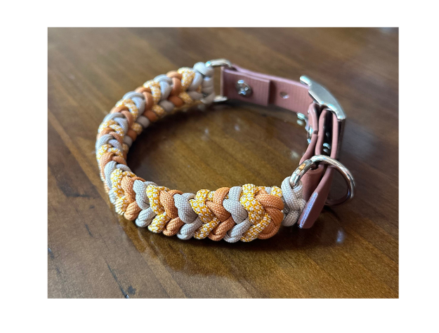 Coiled Charm Hand Braided Dog Collar in Mustard, Goldenrod, & Light Tan - Tampa Home & Garden Store