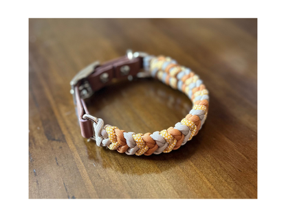 Coiled Charm Hand Braided Dog Collar in Mustard, Goldenrod, & Light Tan - Tampa Home & Garden Store