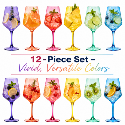 Madrid Acrylic Stemmed Wine Glasses Set of 12