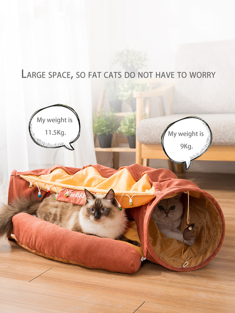 Collapsible Removable Cat Tunnel Tube With Cat Bed Set - Tampa Home & Garden Store