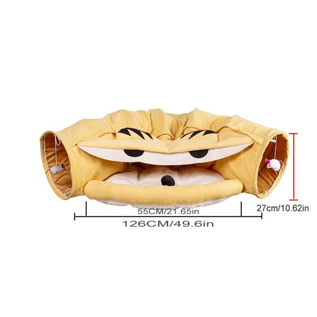 Collapsible Removable Cat Tunnel Tube With Cat Bed Set - Tampa Home & Garden Store