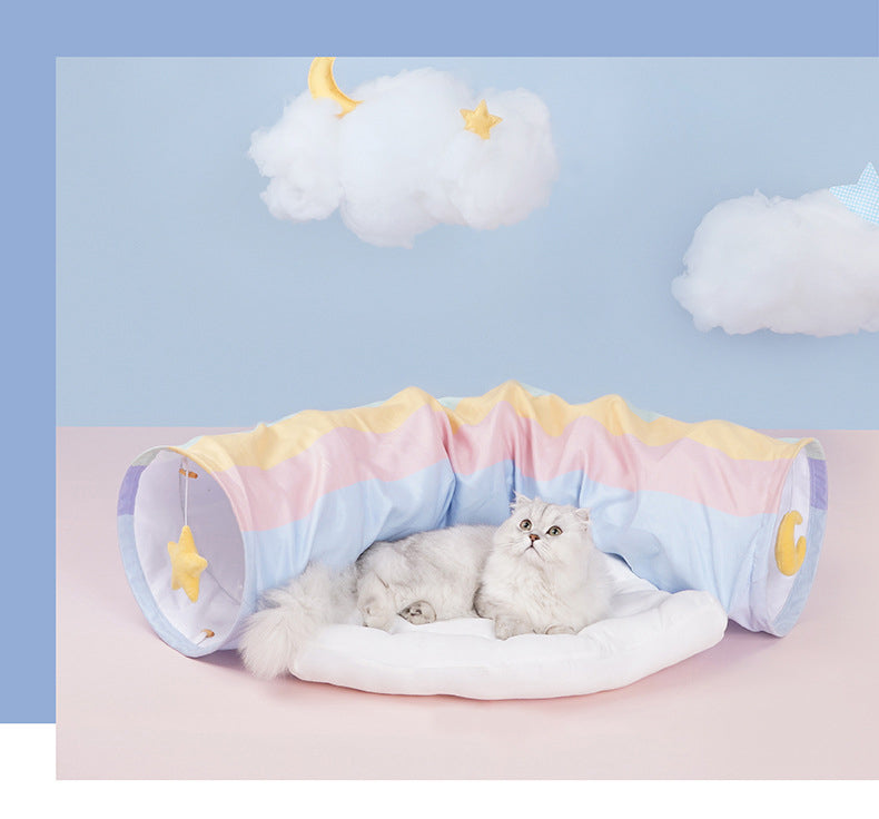 Collapsible Removable Cat Tunnel Tube With Cat Bed Set - Tampa Home & Garden Store