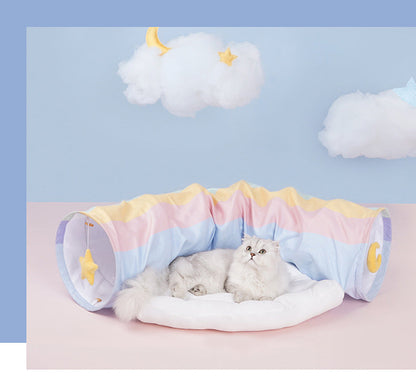 Collapsible Removable Cat Tunnel Tube With Cat Bed Set - Tampa Home & Garden Store