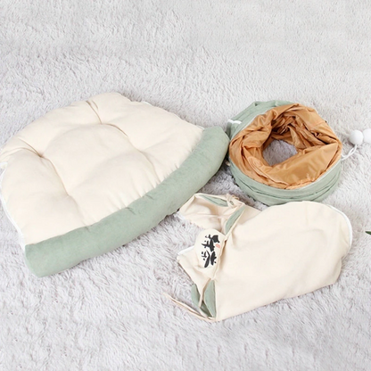 Collapsible Removable Cat Tunnel Tube With Cat Bed Set - Tampa Home & Garden Store