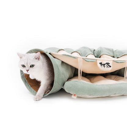 Collapsible Removable Cat Tunnel Tube With Cat Bed Set - Tampa Home & Garden Store