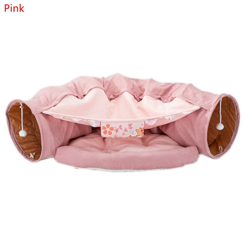 Collapsible Removable Cat Tunnel Tube With Cat Bed Set - Tampa Home & Garden Store