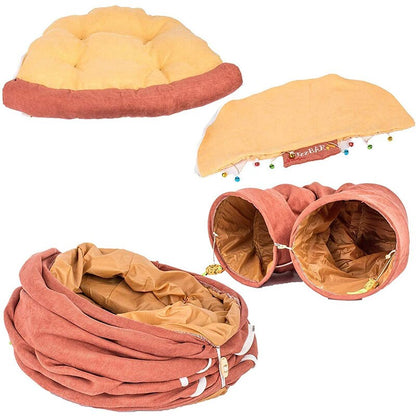 Collapsible Removable Cat Tunnel Tube With Cat Bed Set - Tampa Home & Garden Store