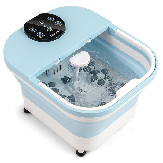 Collapsible Foot Spa Massager Foot Bath Tub with Heat Shower and Timer-Blue - Tampa Home & Garden Store