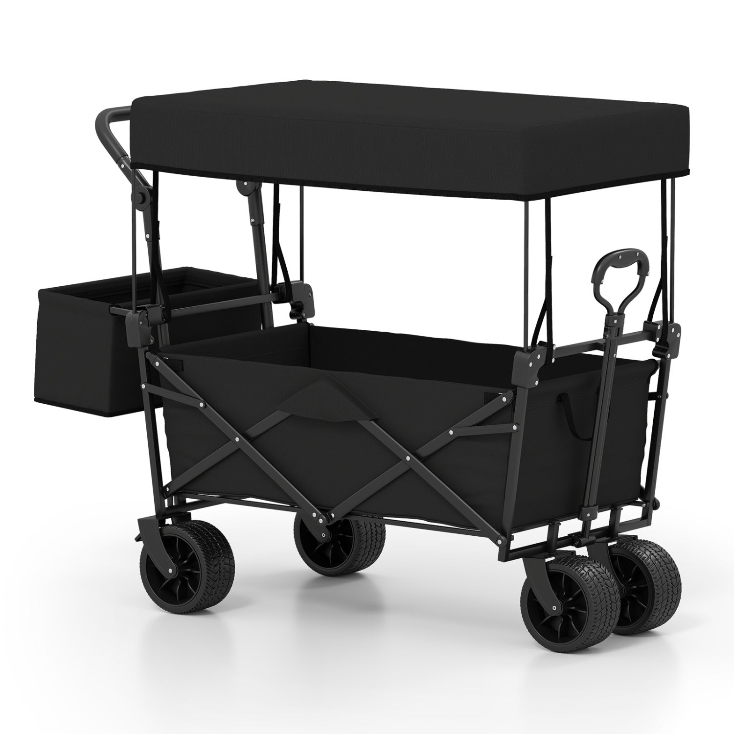 GemGear collapsible wagon with removable canopy and detachable storage bag, black four-wheel on Tampa Home & Garden Store