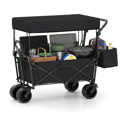 GemGear collapsible wagon with removable canopy and detachable storage bag, black, large wheels on Tampa Home & Garden Store