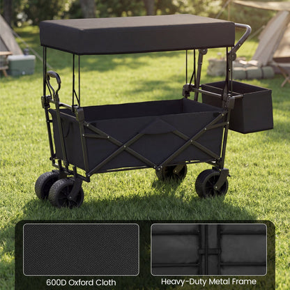 GemGear collapsible wagon with removable canopy and detachable storage bag, black on Tampa Home & Garden Store