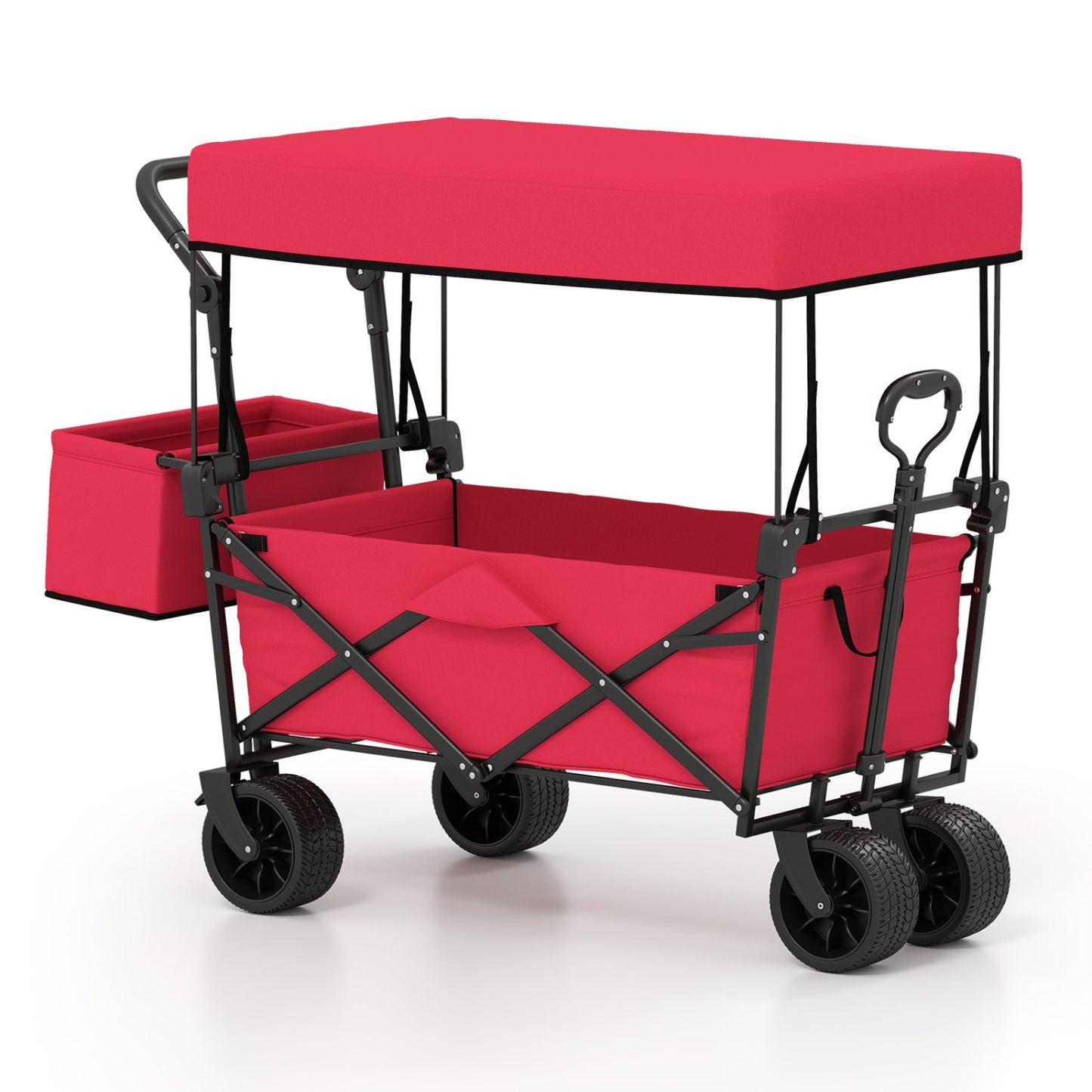 GemGear collapsible wagon with removable red canopy and detachable storage bag, 4 wheels on Tampa Home & Garden Store