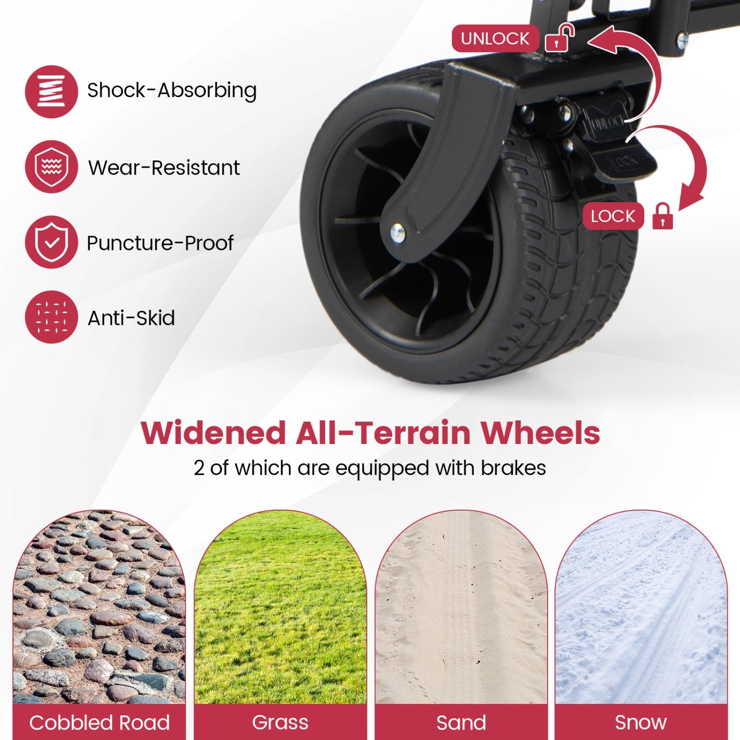 Collapsible wagon with canopy and detachable storage bag, shock-absorbing all-terrain wheels on Tampa Home & Garden Store