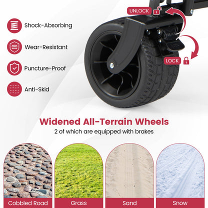 Collapsible wagon with canopy and detachable storage bag, shock-absorbing all-terrain wheels on Tampa Home & Garden Store