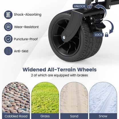 GemGear Collapsible Wagon with Removable Canopy and Storage Bag, widened all-terrain wheels on Tampa Home & Garden Store