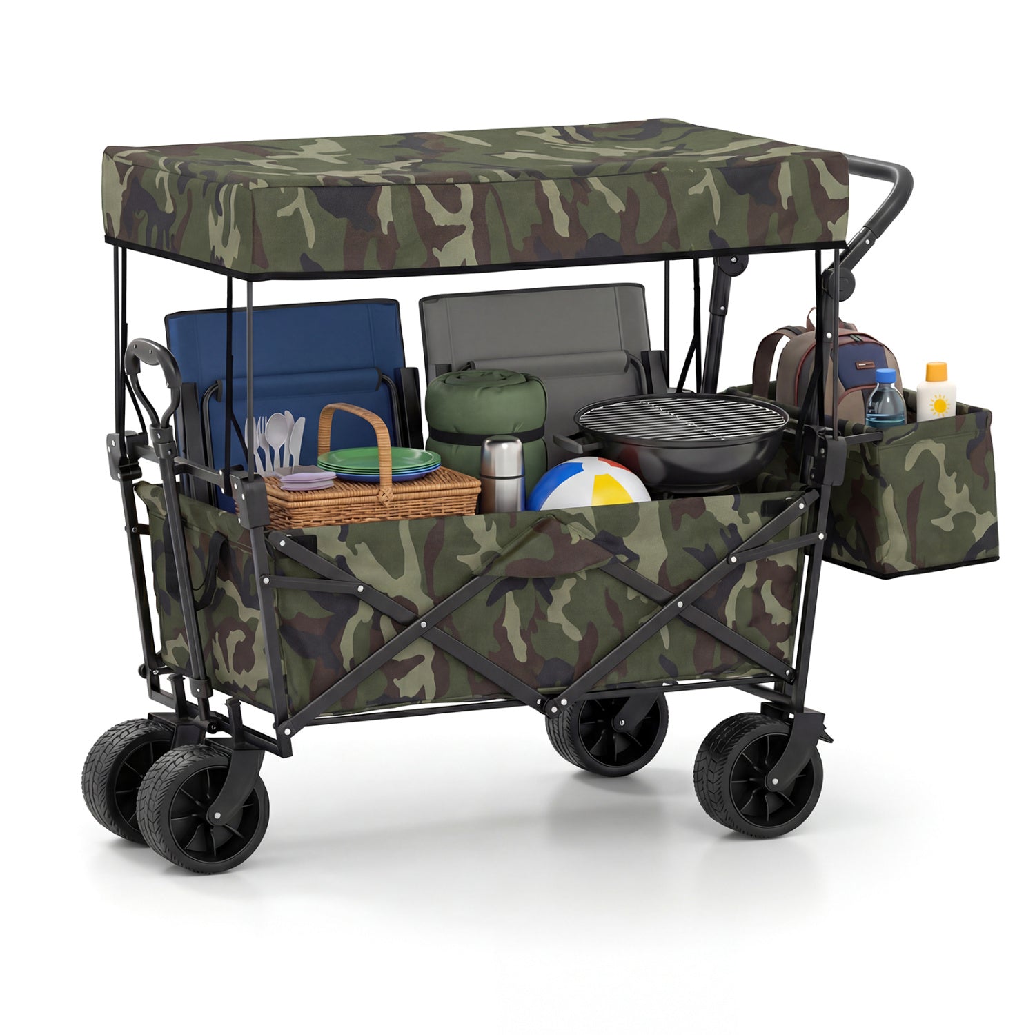 GemGear camouflage collapsible wagon with removable canopy and storage bag on Tampa Home & Garden Store