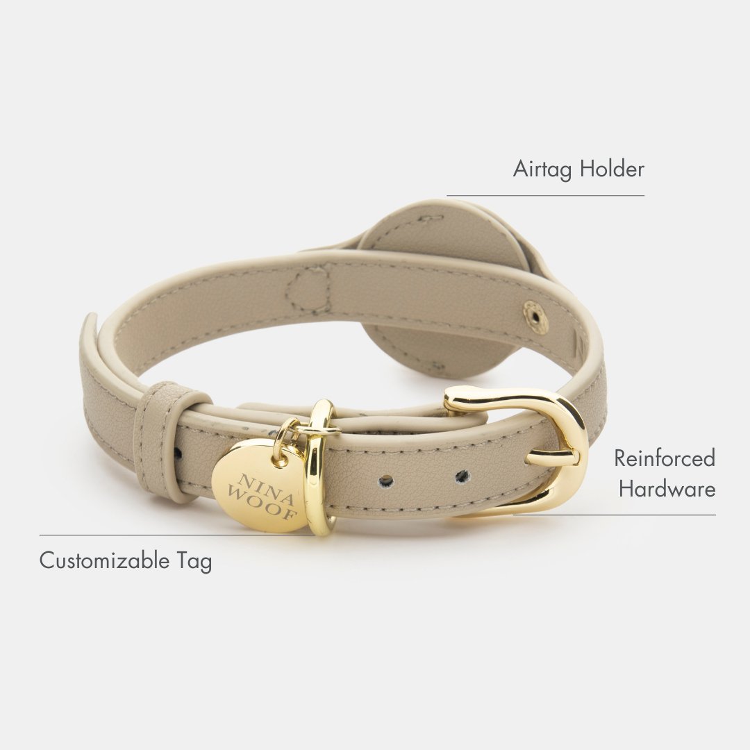 Collar - Air Tag Enabled - Vegan Leather - Cupertino - Tampa Home & Garden Store