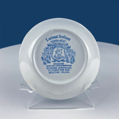 Collection of Fine English Blue White Tableware. 3 Plates & 2 Berry Bowls. Lochs of Scotland. Huddington Court. Tonquin by Mott. Rustic Home - Tampa Home & Garden Store