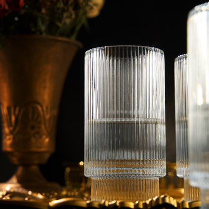 Premium Set of 4 Clear Como Highball Glasses