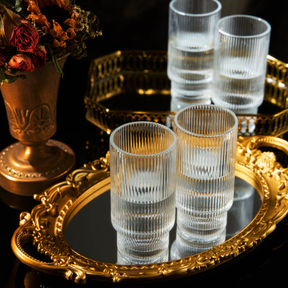 Premium Set of 4 Clear Como Highball Glasses