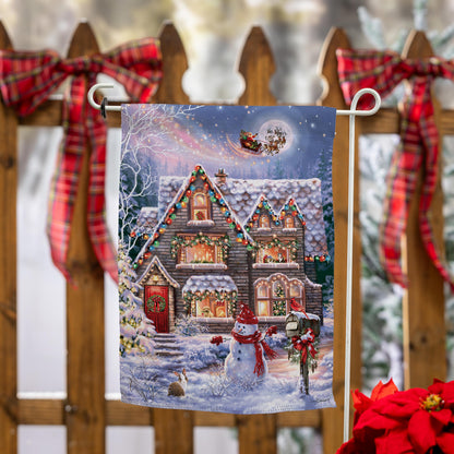 Colorful Christmas House Suede Garden Flag - Tampa Home & Garden Store