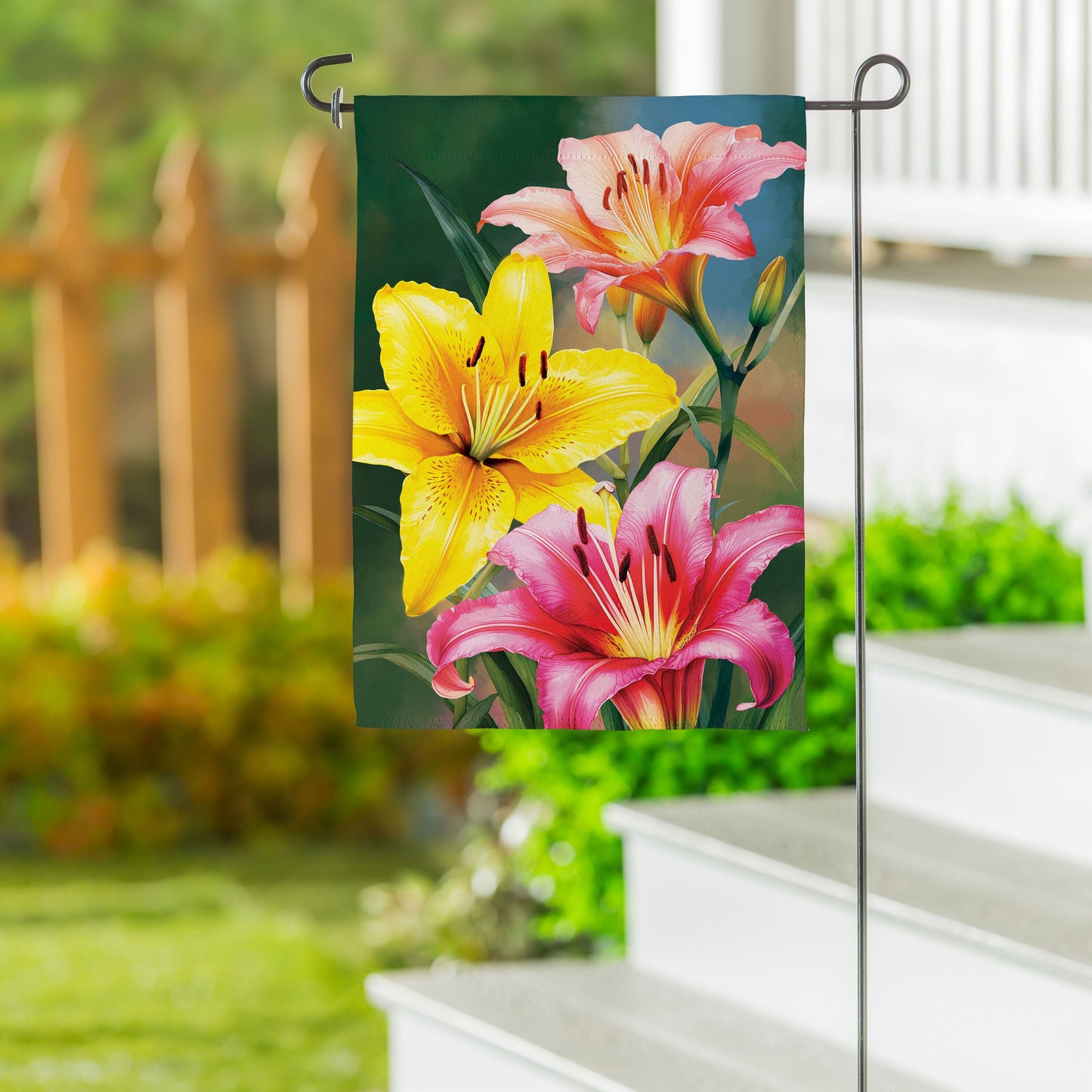Colorful Daylily Suede Garden Flag - Tampa Home & Garden Store