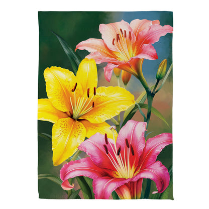 Colorful Daylily Suede Garden Flag - Tampa Home & Garden Store