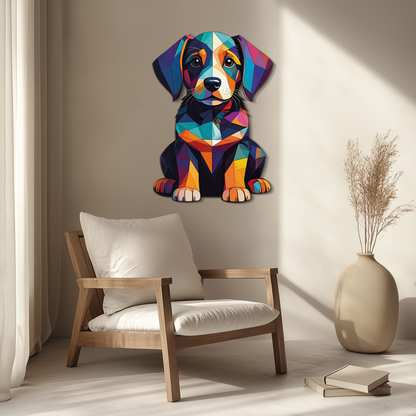 Colorful Geometric Dog Metal Wall Art – Bold Puppy Decor-KAFUVM038 - Tampa Home & Garden Store