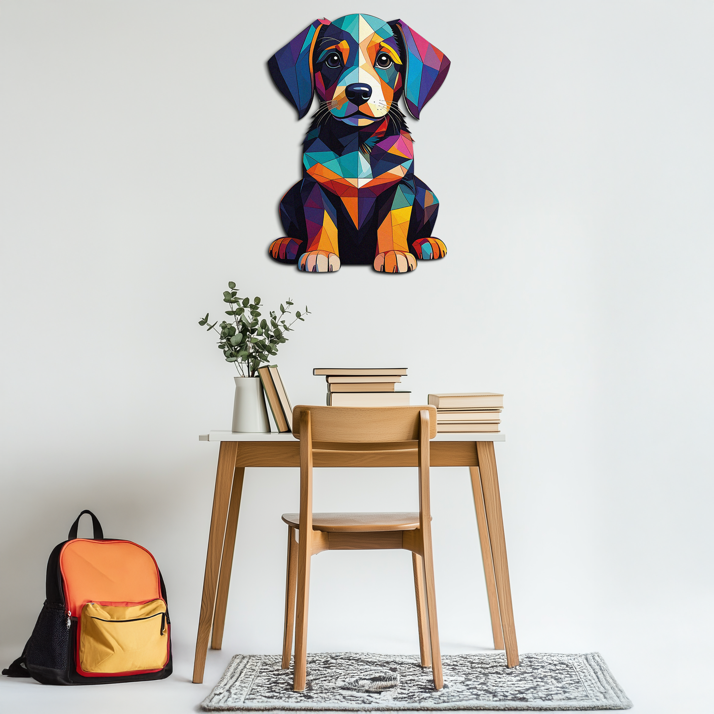 Colorful Geometric Dog Metal Wall Art – Bold Puppy Decor-KAFUVM038 - Tampa Home & Garden Store