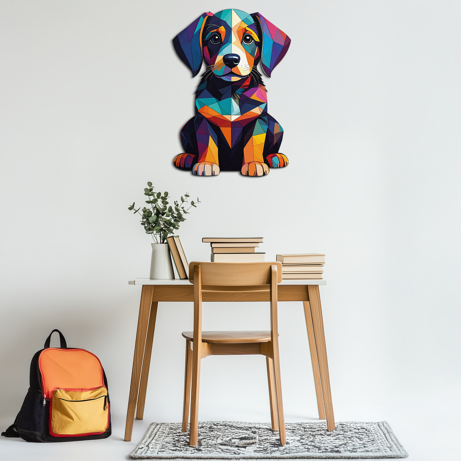 Colorful Geometric Dog Metal Wall Art – Bold Puppy Decor-KAFUVM038 - Tampa Home & Garden Store
