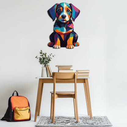Colorful Geometric Dog Metal Wall Art – Bold Puppy Decor-KAFUVM038 - Tampa Home & Garden Store