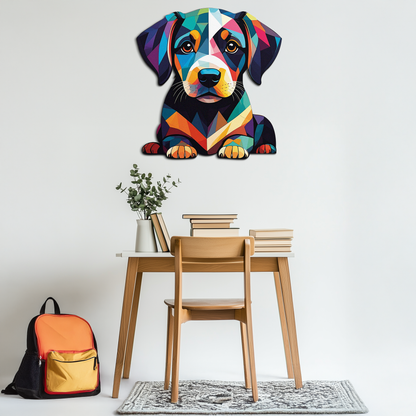 Colorful Geometric Puppy Metal Wall Art Decor-KAFUVM032 - Tampa Home & Garden Store