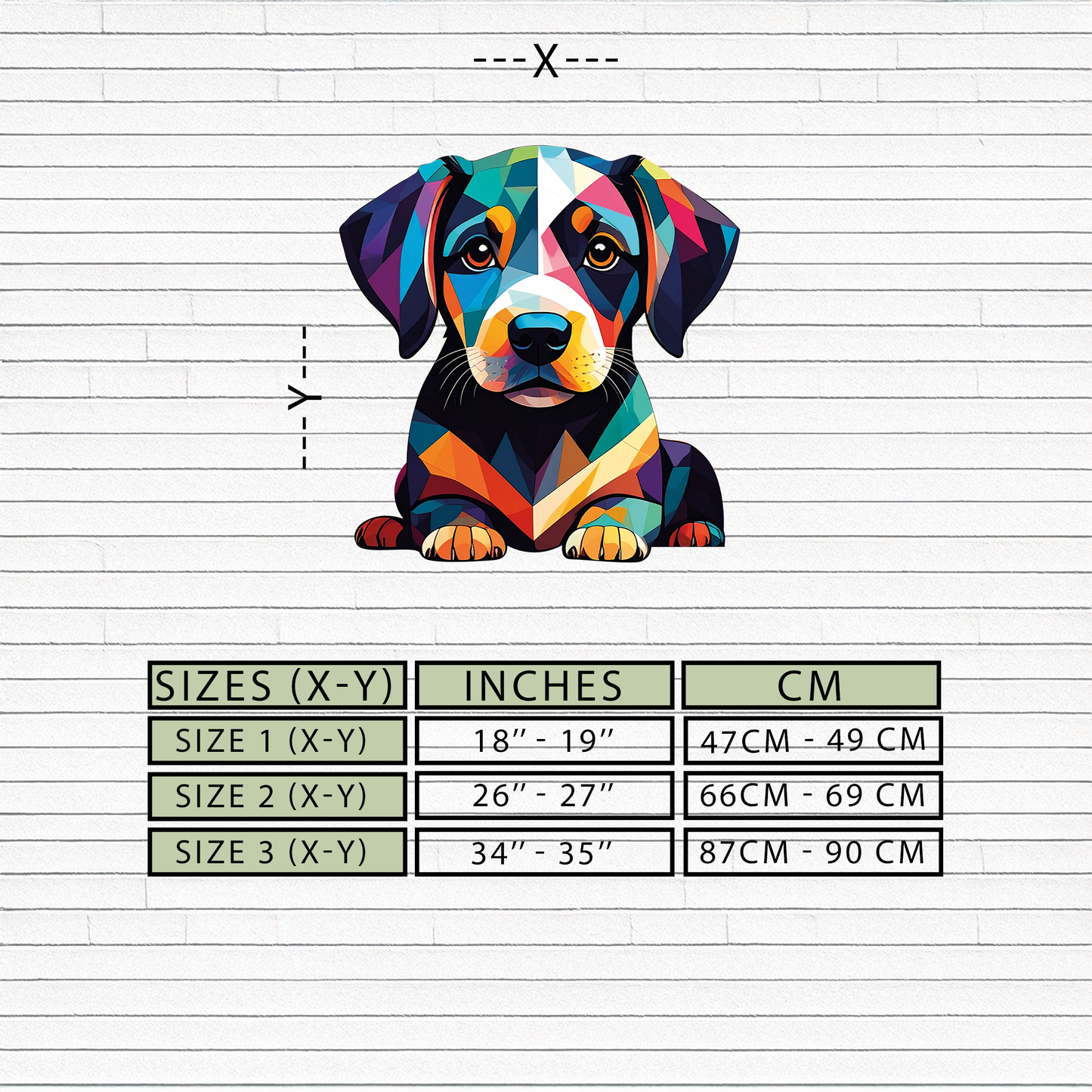 Colorful Geometric Puppy Metal Wall Art Decor-KAFUVM032 - Tampa Home & Garden Store