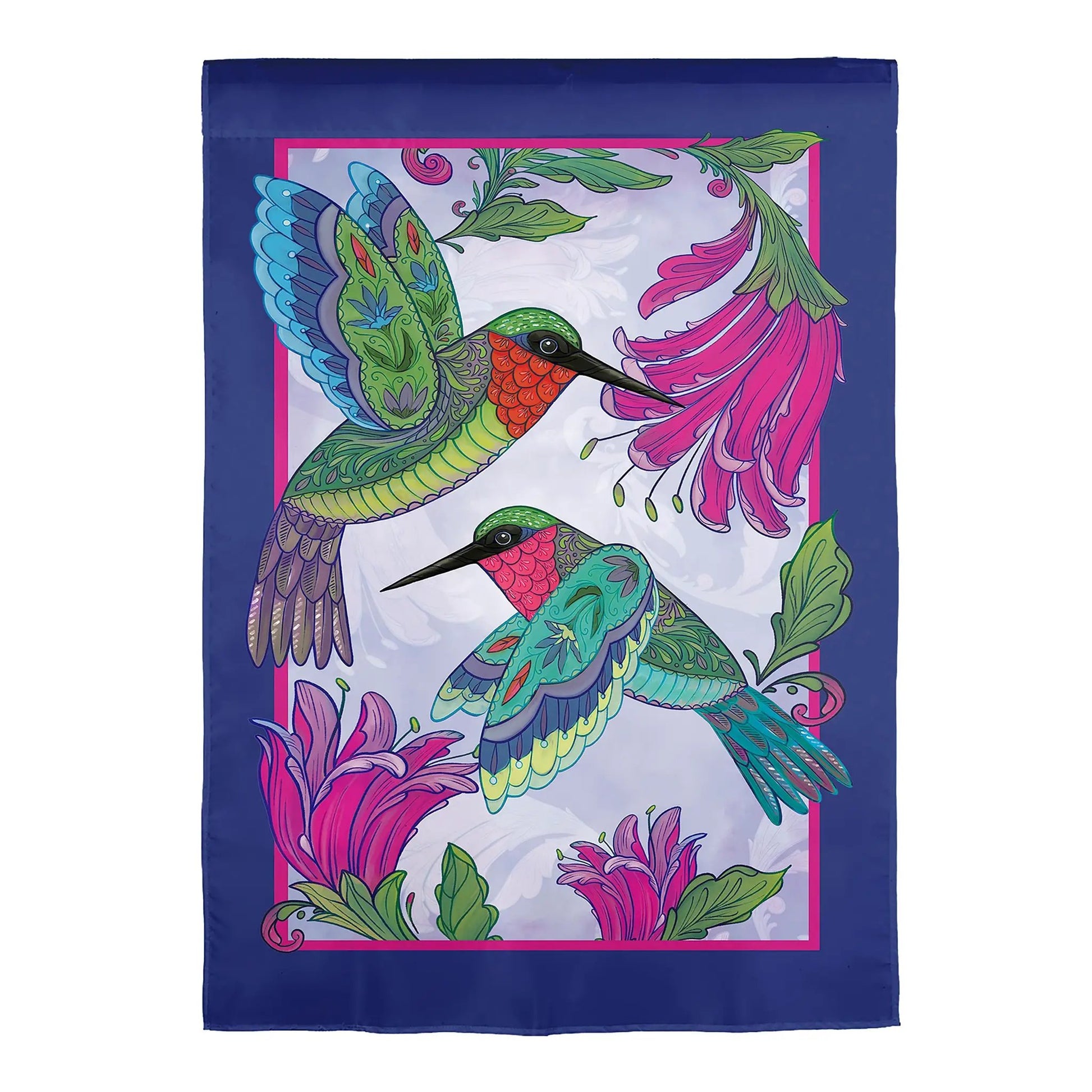 Colorful Hummingbird Linen Garden Flag - Tampa Home & Garden Store