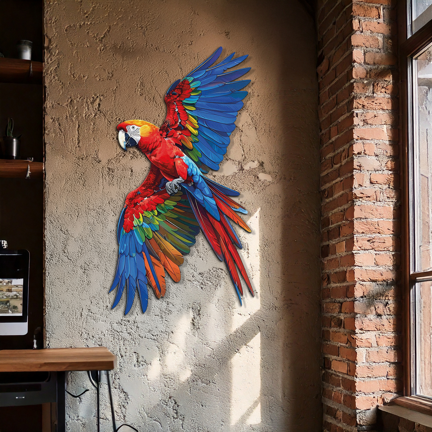 Colorful Parrot Metal Wall Art – Tropical Bird Decor-KAFUVM041 - Tampa Home & Garden Store