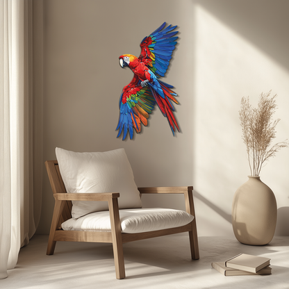 Colorful Parrot Metal Wall Art – Tropical Bird Decor-KAFUVM041 - Tampa Home & Garden Store