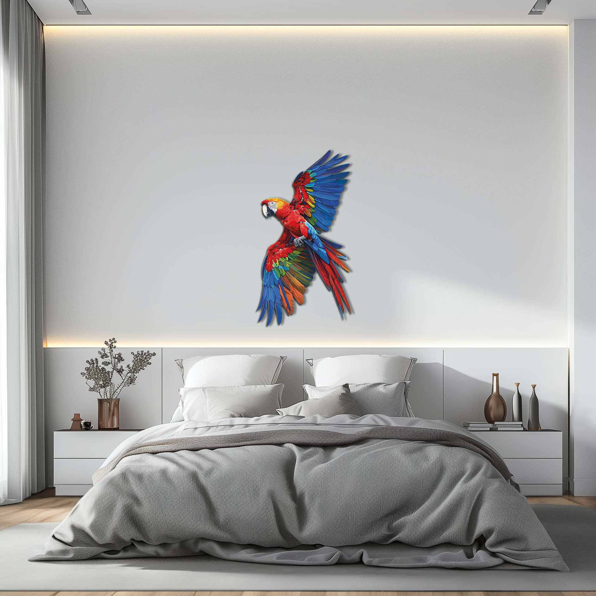 Colorful Parrot Metal Wall Art – Tropical Bird Decor-KAFUVM041 - Tampa Home & Garden Store
