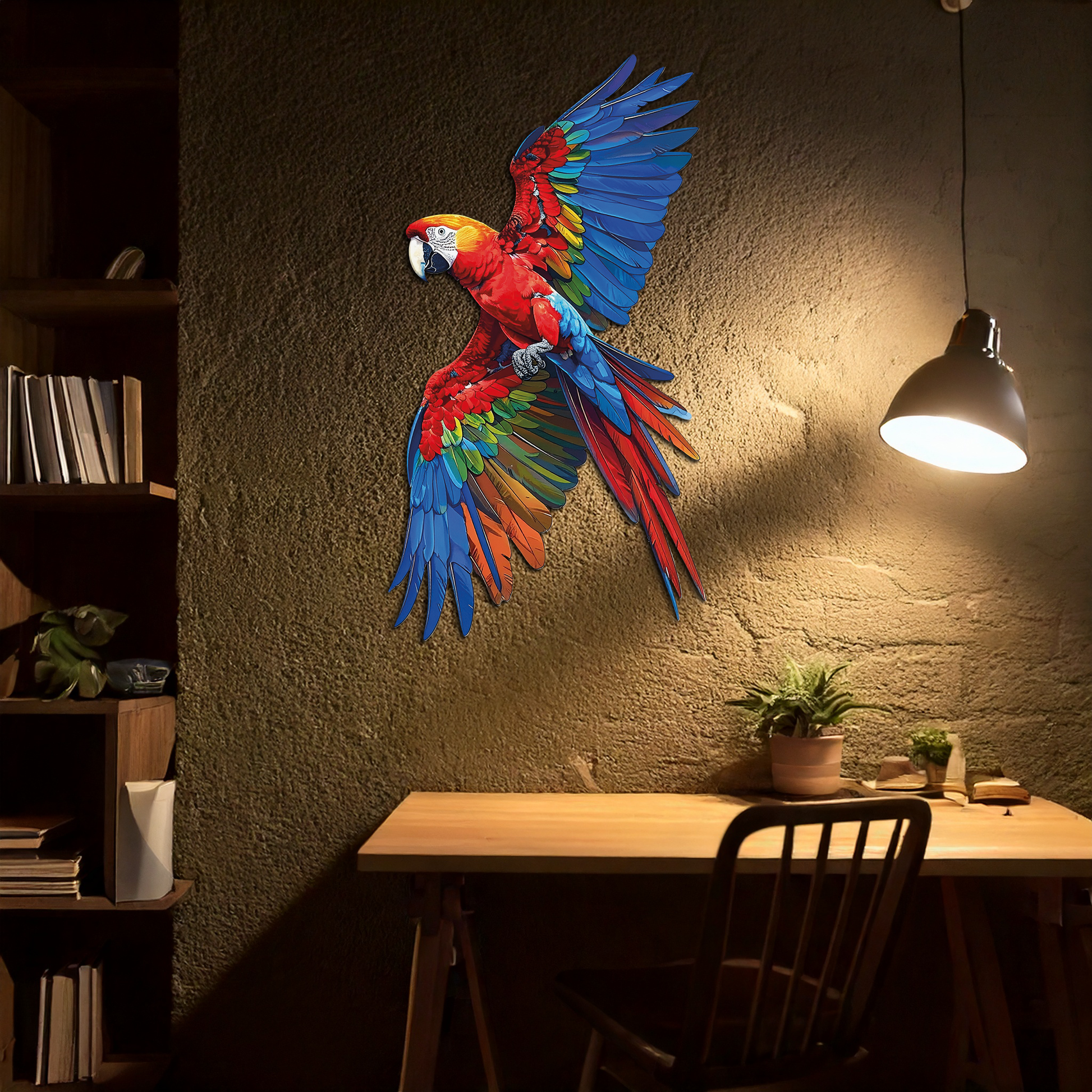 Colorful Parrot Metal Wall Art – Tropical Bird Decor-KAFUVM041 - Tampa Home & Garden Store