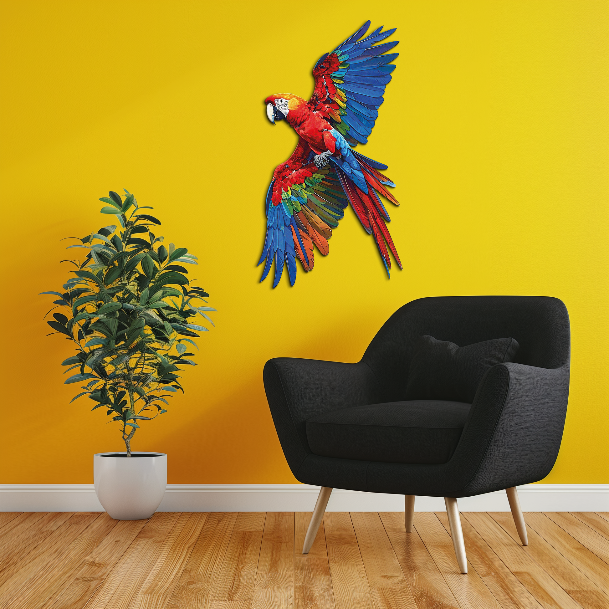 Colorful Parrot Metal Wall Art – Tropical Bird Decor-KAFUVM041 - Tampa Home & Garden Store