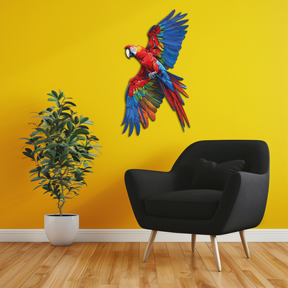 Colorful Parrot Metal Wall Art – Tropical Bird Decor-KAFUVM041 - Tampa Home & Garden Store