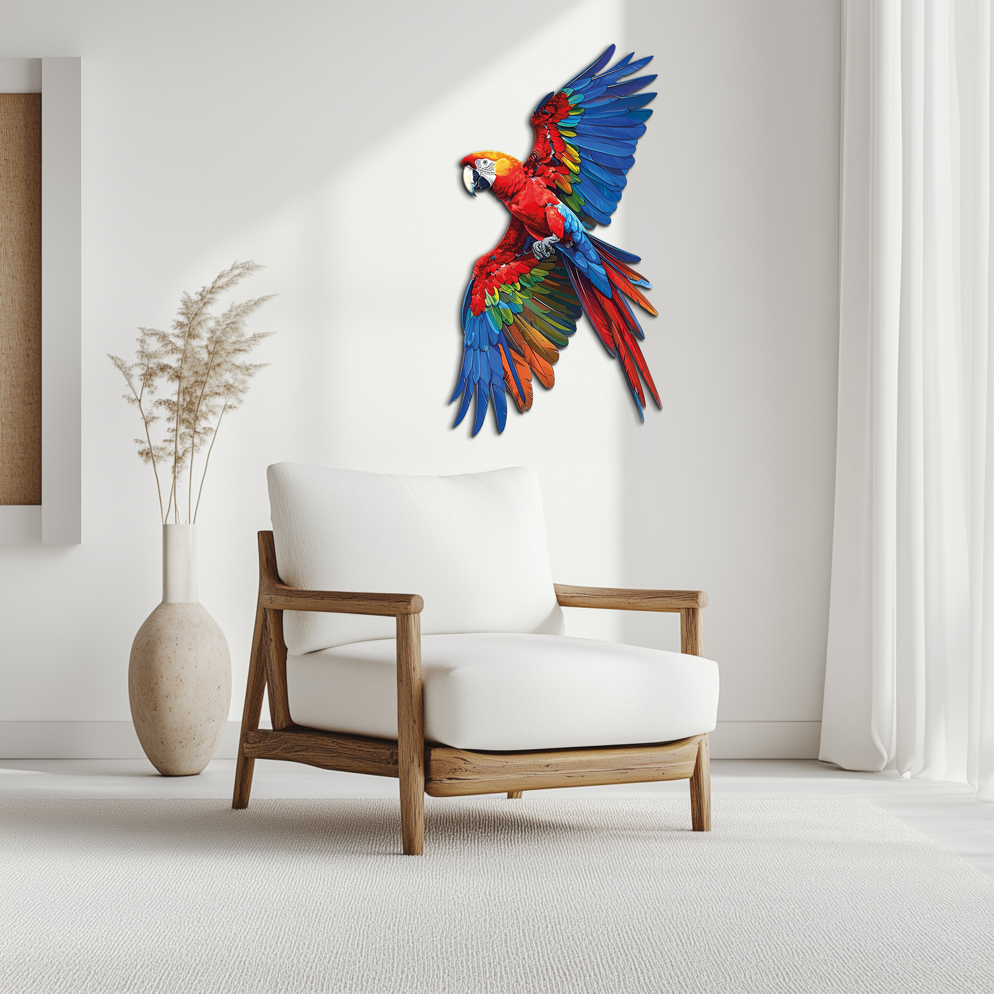 Colorful Parrot Metal Wall Art – Tropical Bird Decor-KAFUVM041 - Tampa Home & Garden Store