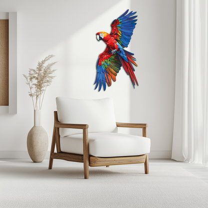 Colorful Parrot Metal Wall Art – Tropical Bird Decor-KAFUVM041 - Tampa Home & Garden Store